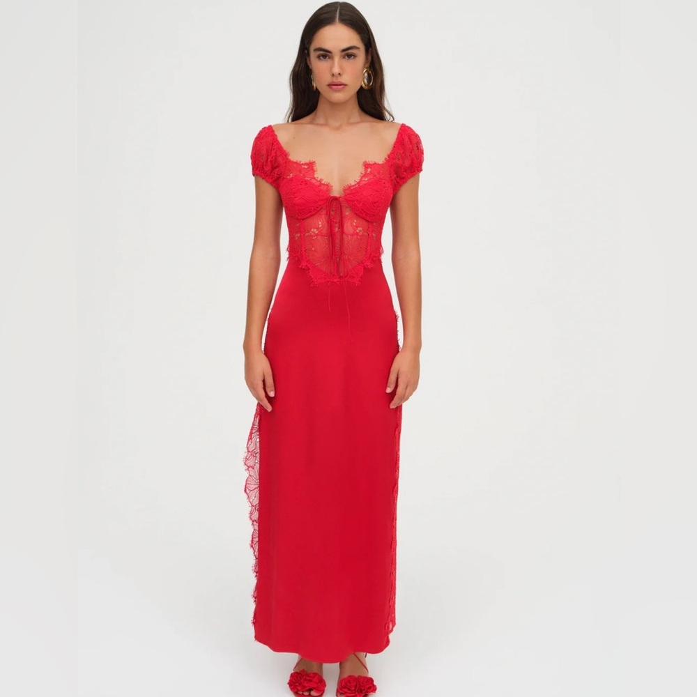 NWT For Love & Lemons Casey Satin Dress